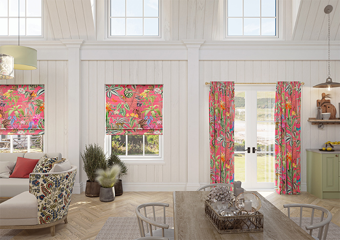 Barbados, Flamingo Pink - Roman Blind - Image 8